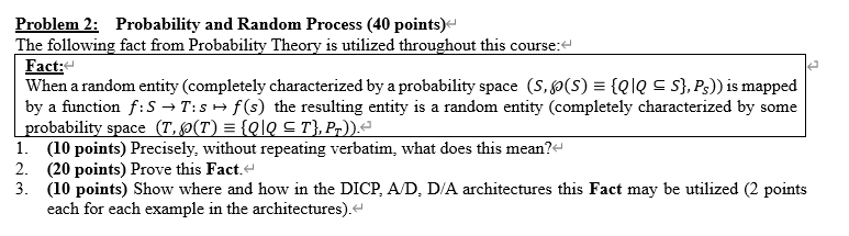 Problem 2: Probability and Random Process (40 points) | Chegg.com