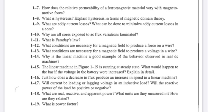 Solved 1-7. How does the relative permeability of a | Chegg.com