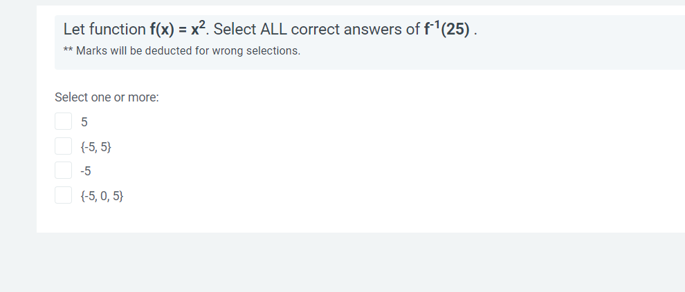 Solved Let function f(x) = x². Select ALL correct answers | Chegg.com