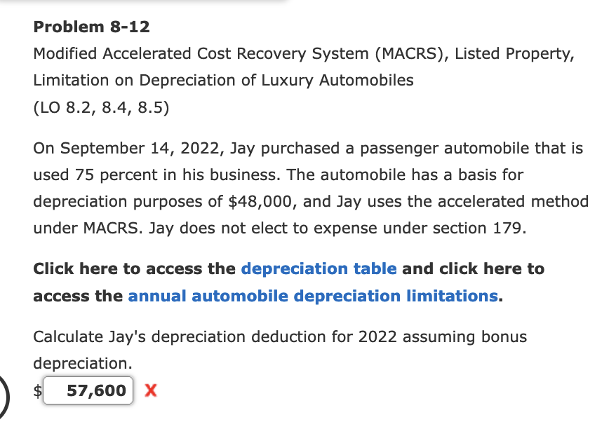 Solved Problem 812Modified Accelerated Cost Recovery System