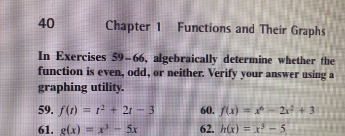 Solved 40 Chapter 1 Functions and Their Graphs In Exercises | Chegg.com