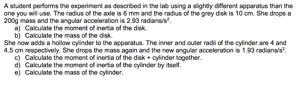 Solved A student performs the experiment as described in the | Chegg.com