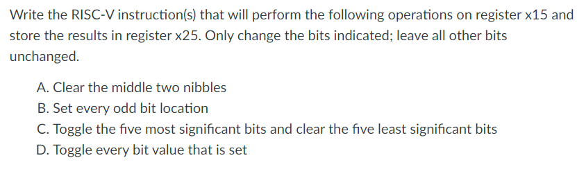 Math Operations In Risc V Solved Write the RISC-V instruction(s) that will perform | Chegg.com