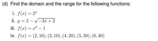 find domain and range of f x )= √ x 2 4