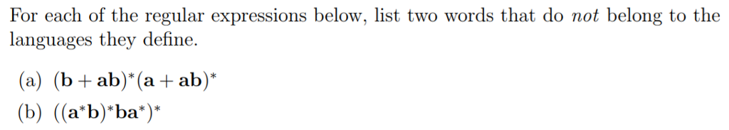 Solved For Each Of The Regular Expressions Below, List Two | Chegg.com