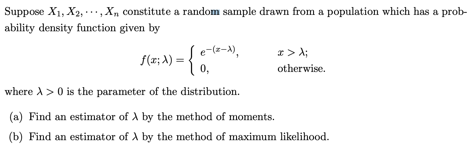 Solved Suppose X1, X2, ..., Xn Constitute A Random Sample | Chegg.com