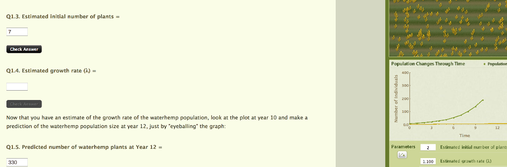 Solved Population size at week 12 394 Use r and the | Chegg.com