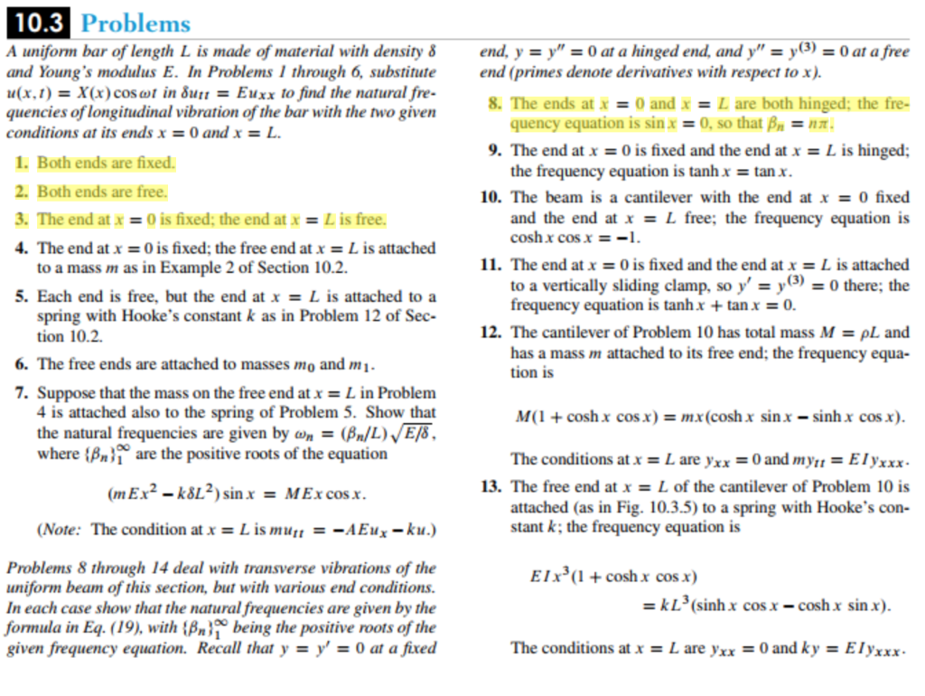 Solved 10 3 Problems A Uniform Bar Of Length L Is Made Of Chegg Com