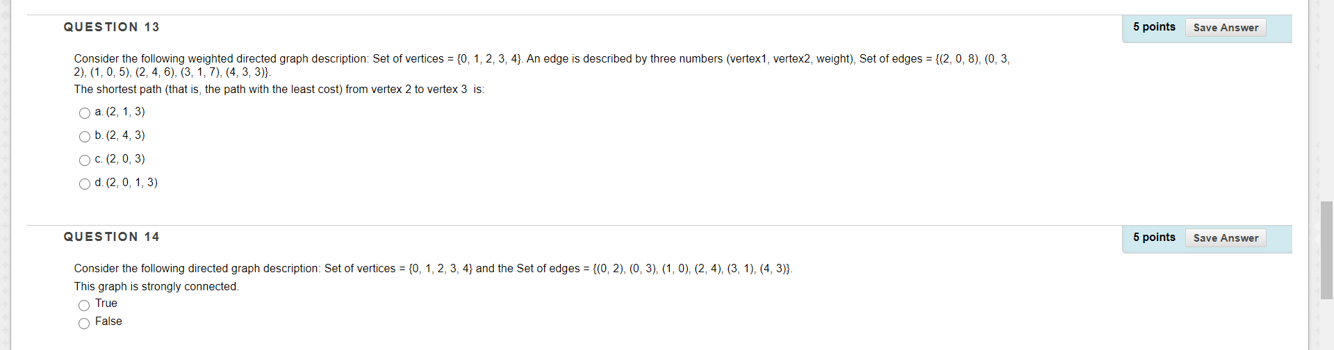 Solved QUESTION 13 5 points Save Answer Consider the | Chegg.com