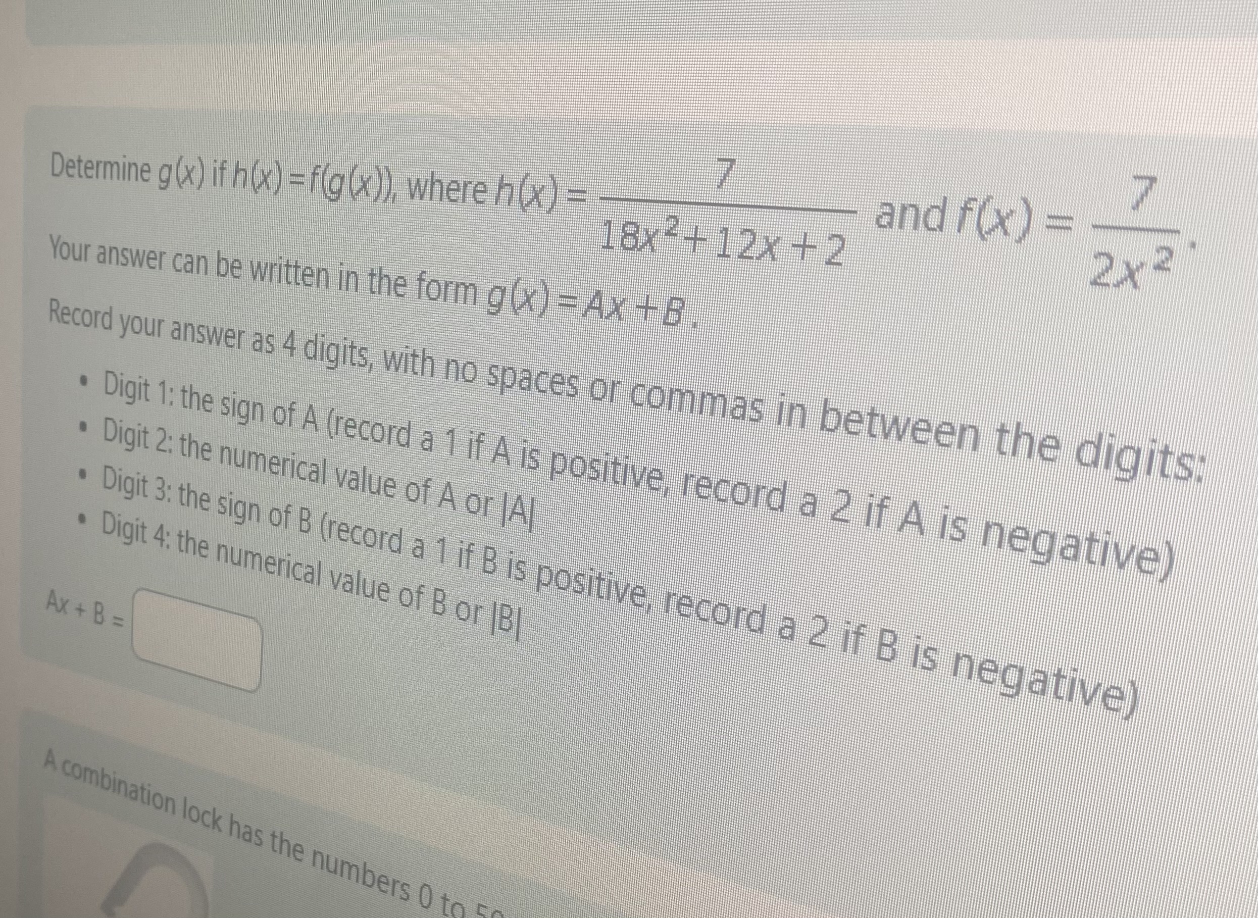 Solved Determine G X ﻿if H X ﻿f G X ﻿where