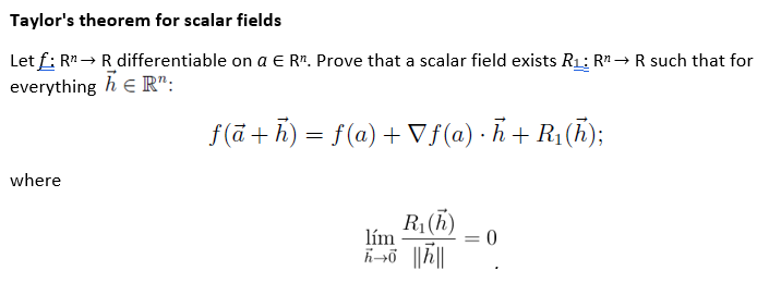 Solved Taylor S Theorem For Scalar Fields Let Rn R D Chegg Com