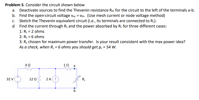 Solved Problem 5. Consider the circuit shown below a. | Chegg.com