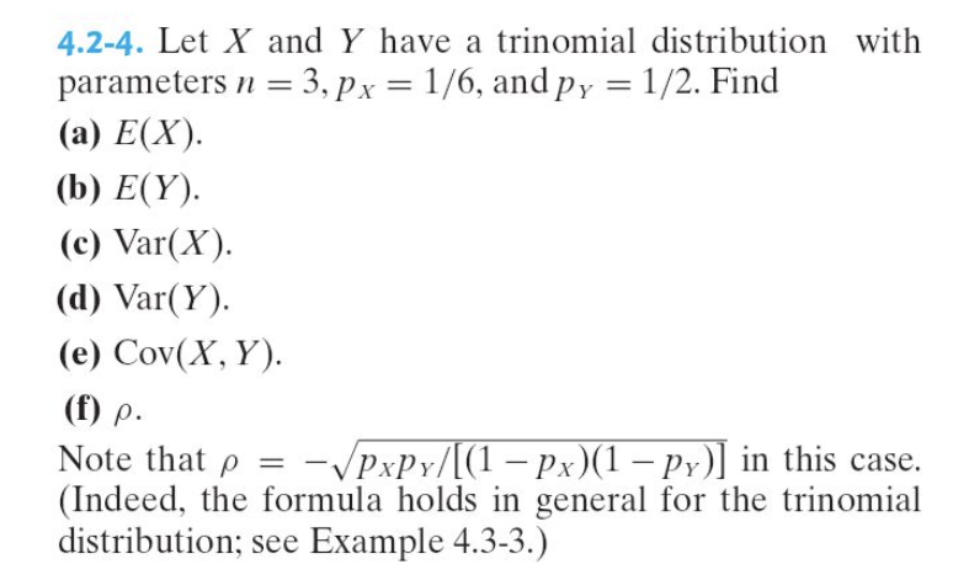 Solved 42 4 Let X And Y Have A Trinomial Distribution With 4214