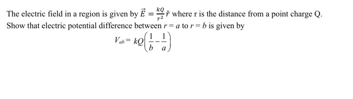 Solved The electric field in a region is given by Ē = 2 | Chegg.com