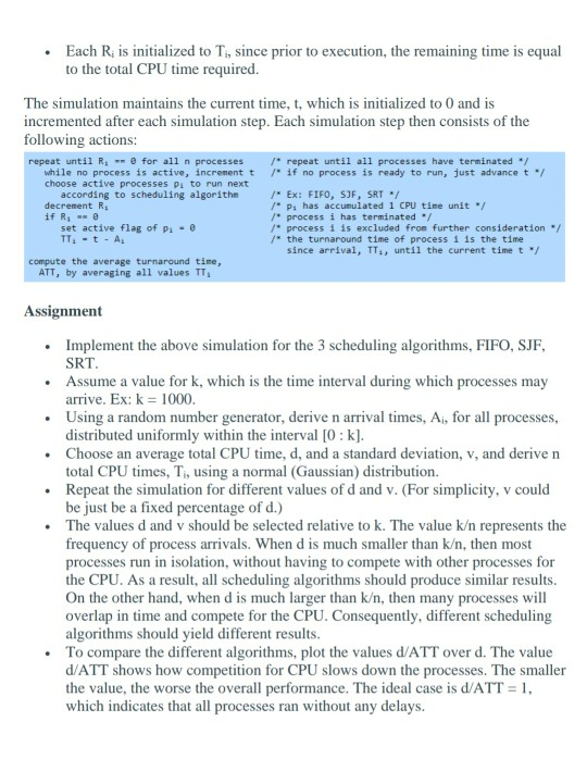 A simulation mimics the execution of n different | Chegg.com