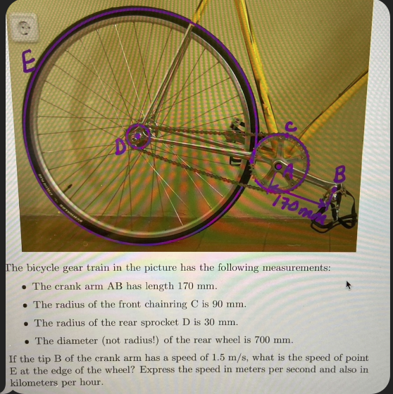 Solved The bicycle gear train in the picture has the
