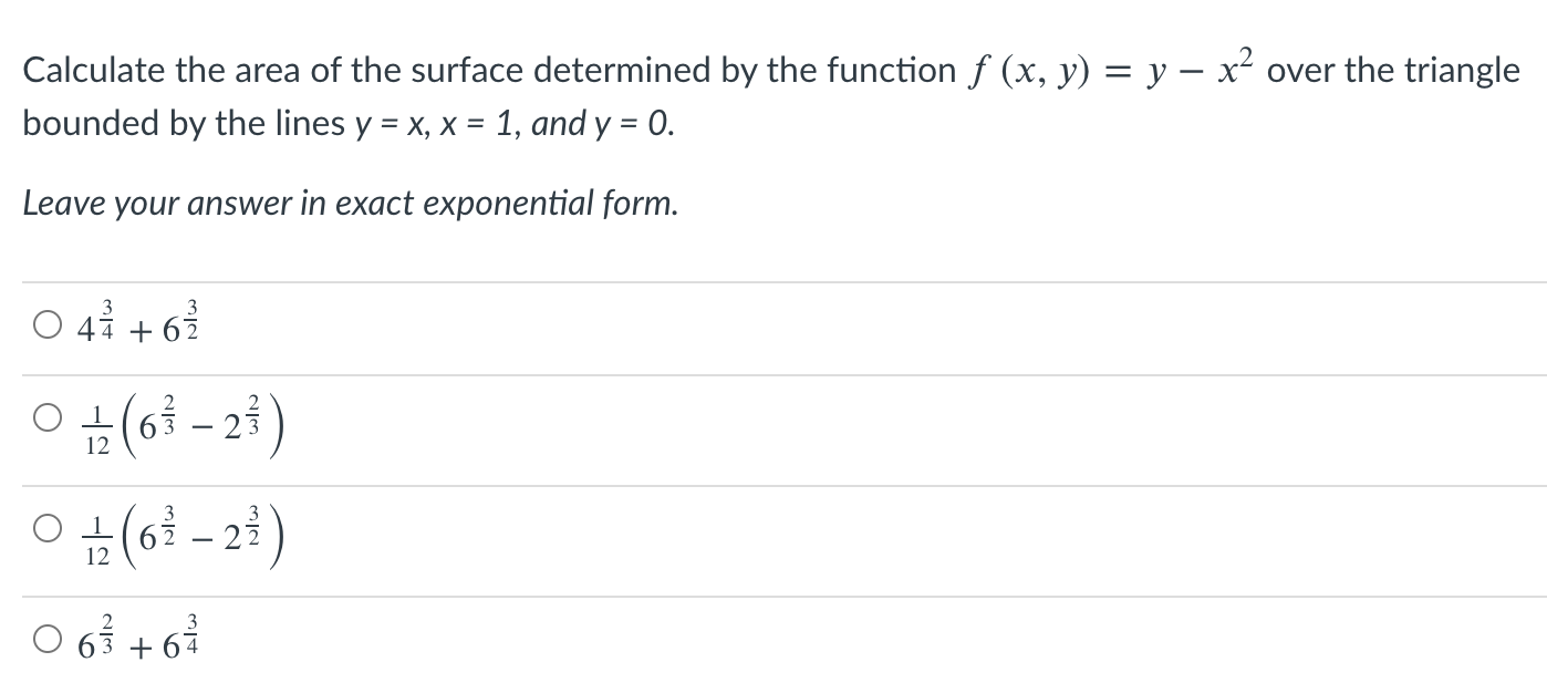 Solved Calculate The Area Of The Surface Determined By The | Chegg.com