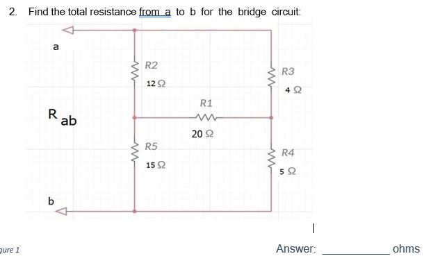 Solved 2. Find The Total Resistance From A To B For The | Chegg.com