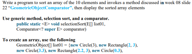 Write a program to sort an array of the 10 elements | Chegg.com