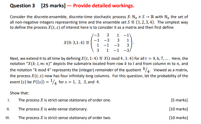 Solved Consider the discrete-ensemble, discrete-time | Chegg.com