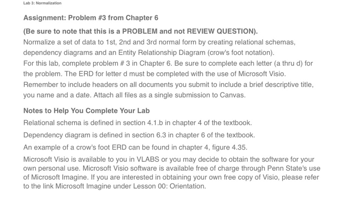 Assignment Problem #3 from Chapter 6 (Be sure to note | Chegg.com