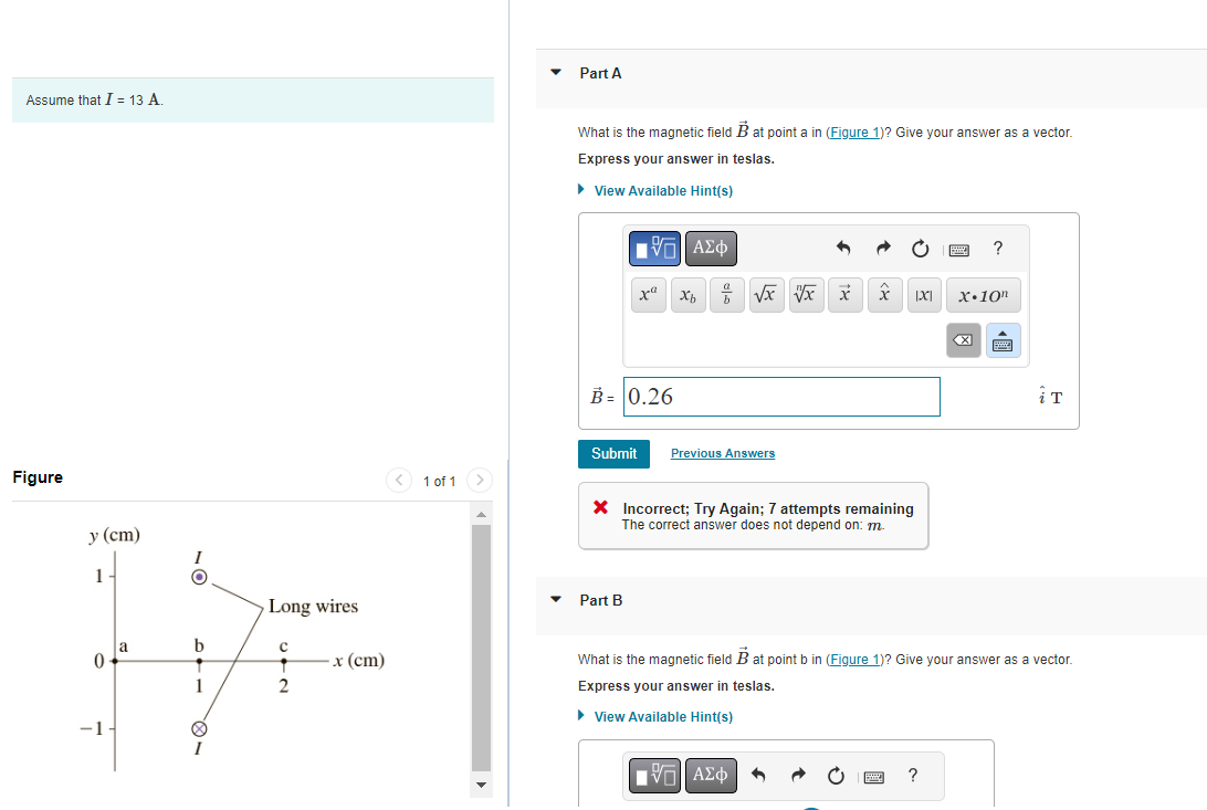 Solved Assume That I=13 A. What Is The Magnetic Field B At | Chegg.com