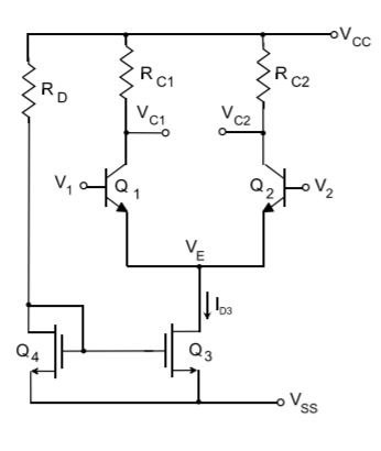 Solved For the circuit shown below: RD = not specified RC1 = | Chegg.com