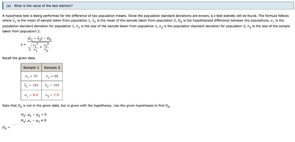 Solved A hypothesis test is being performed for the | Chegg.com