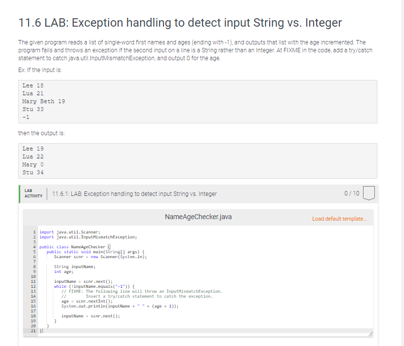 11-6-lab-exception-handling-to-detect-input-string-chegg