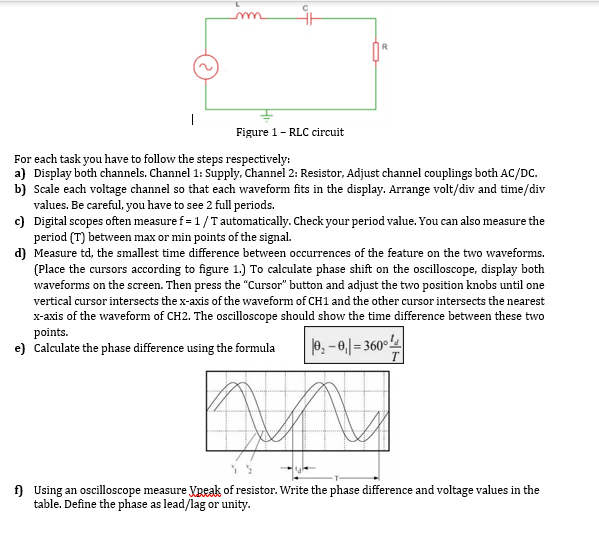 Solved R | Figure 1 - RLC circuit For each task you have to | Chegg.com