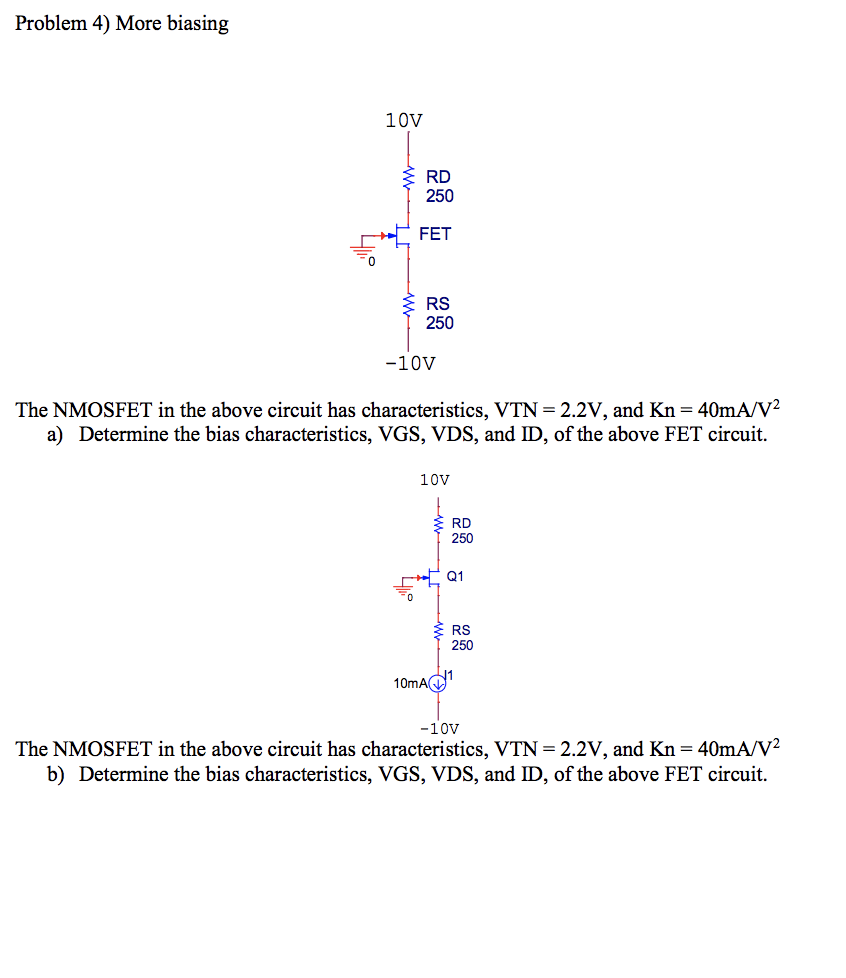 Solved Problem 4) More biasing 10V In FET RS 1250 10V The