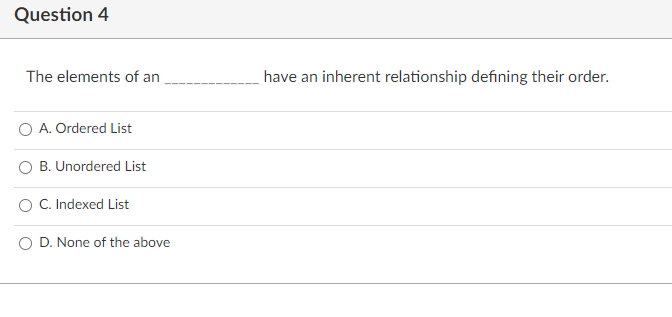 Solved Question 4 The elements of an have an inherent | Chegg.com