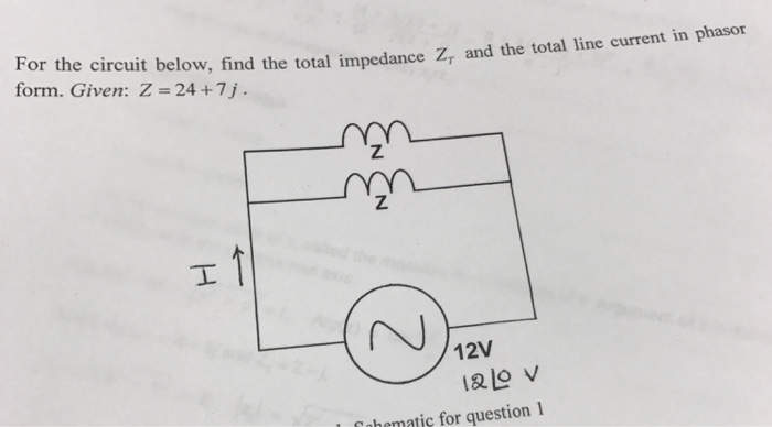 Solved For the circuit below, find the total impedance Z_r | Chegg.com