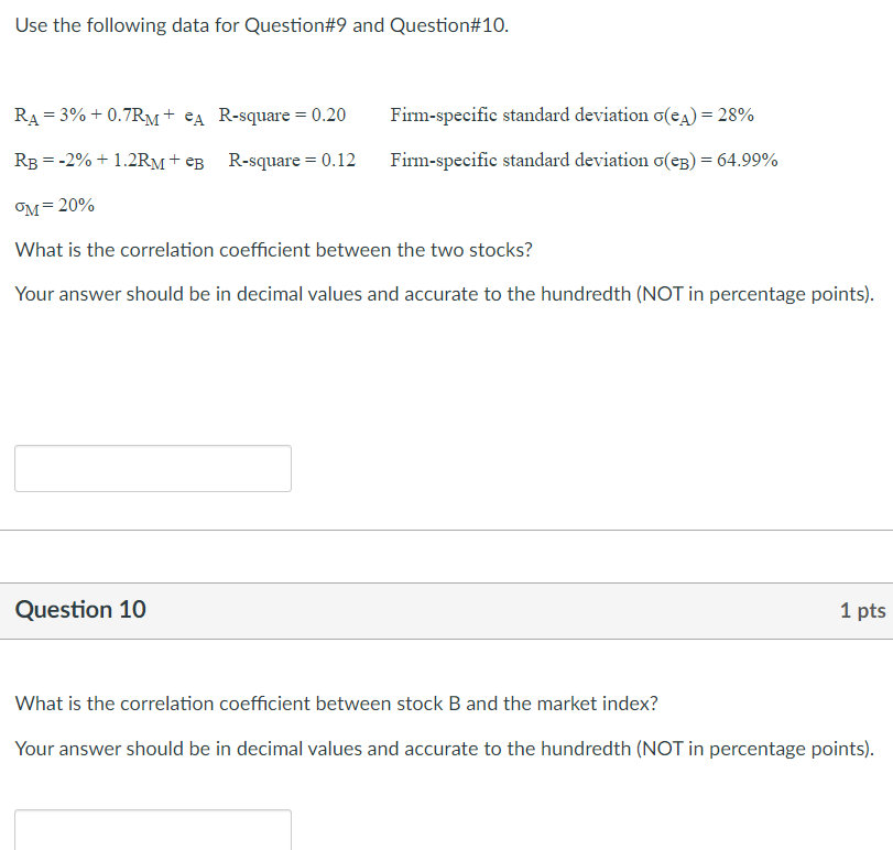Use the following data for Question#9 and | Chegg.com
