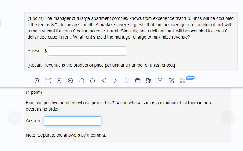 Solved (1 point) The manager of a large apartment complex | Chegg.com