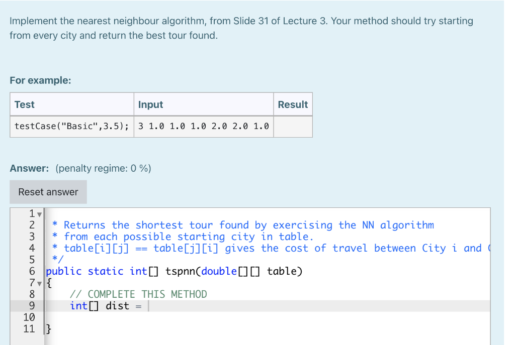 Solved Implement the nearest neighbour algorithm, from Slide | Chegg.com