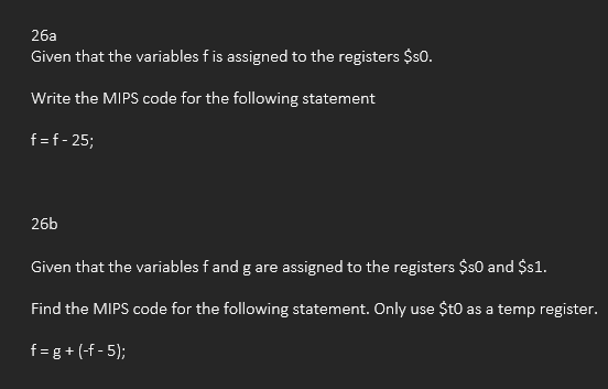 Solved 26a Given that the variables f is assigned to the | Chegg.com