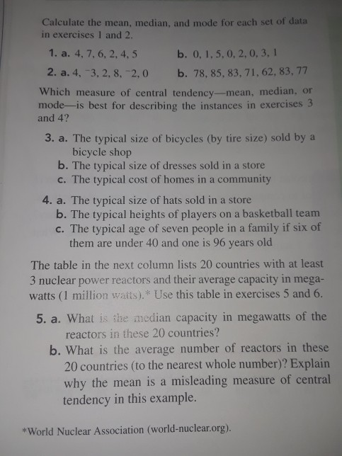 Solved Calculate the mean, median, and mode for each set of | Chegg.com