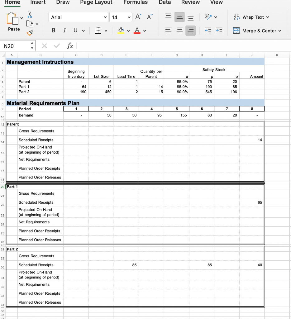 Solved Home Insert Draw Page Layout Formulas Data Review | Chegg.com