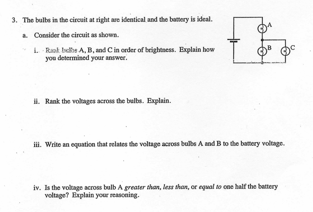 Solved The Bulbs In The Circuit At Right Are Identical And | Chegg.com