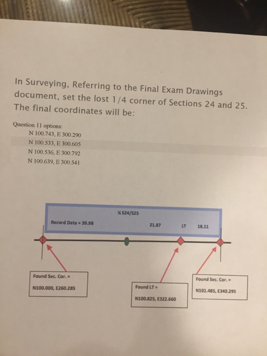 In Surveying, Referring to the Final Exam Drawings | Chegg.com
