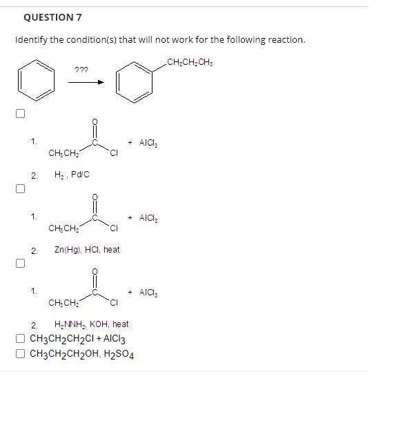 Solved Identify the condition(s) that will not work for the | Chegg.com