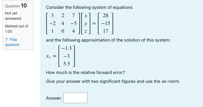 Solved Consider The Following System Of Equations | Chegg.com