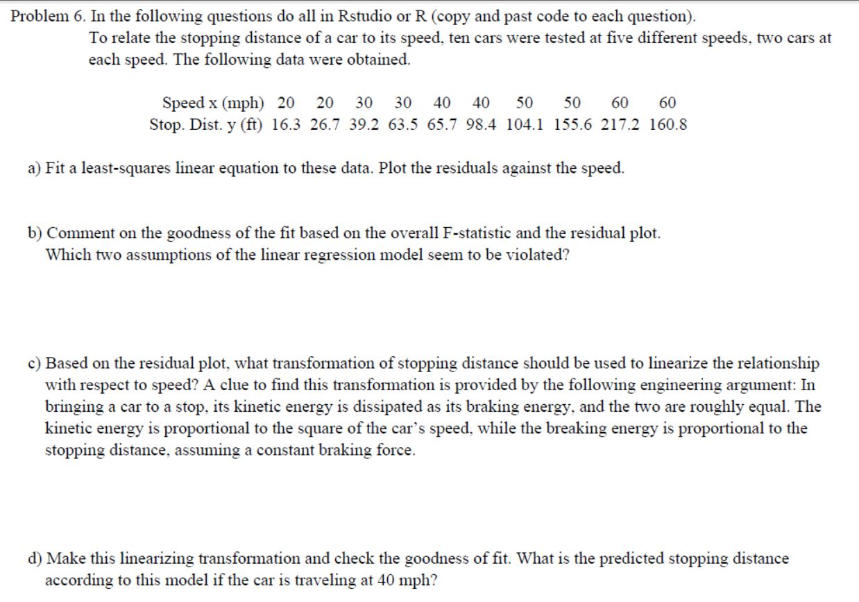 Problem 6. In the following questions do all in | Chegg.com
