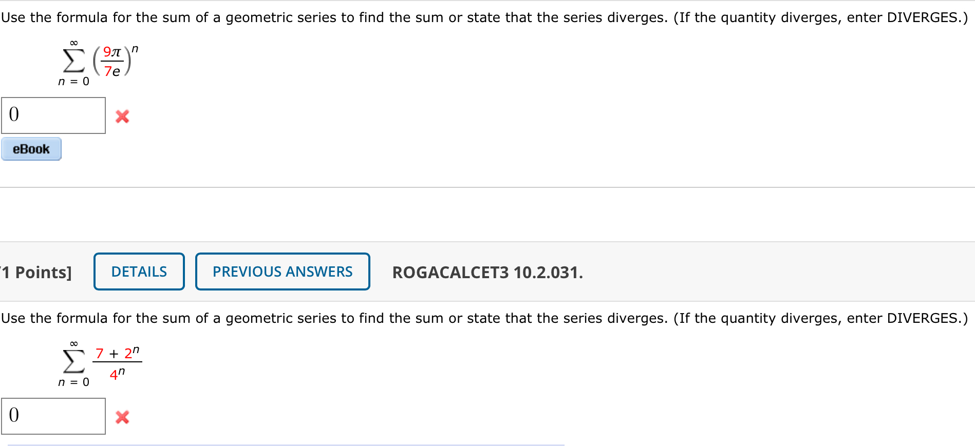 Solved Use the formula for the sum of a geometric series to | Chegg.com