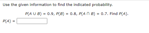 Solved Use the given information to find the indicated | Chegg.com
