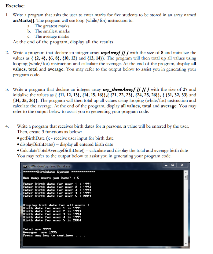 Solved 1. Write a program that asks the user to enter marks | Chegg.com
