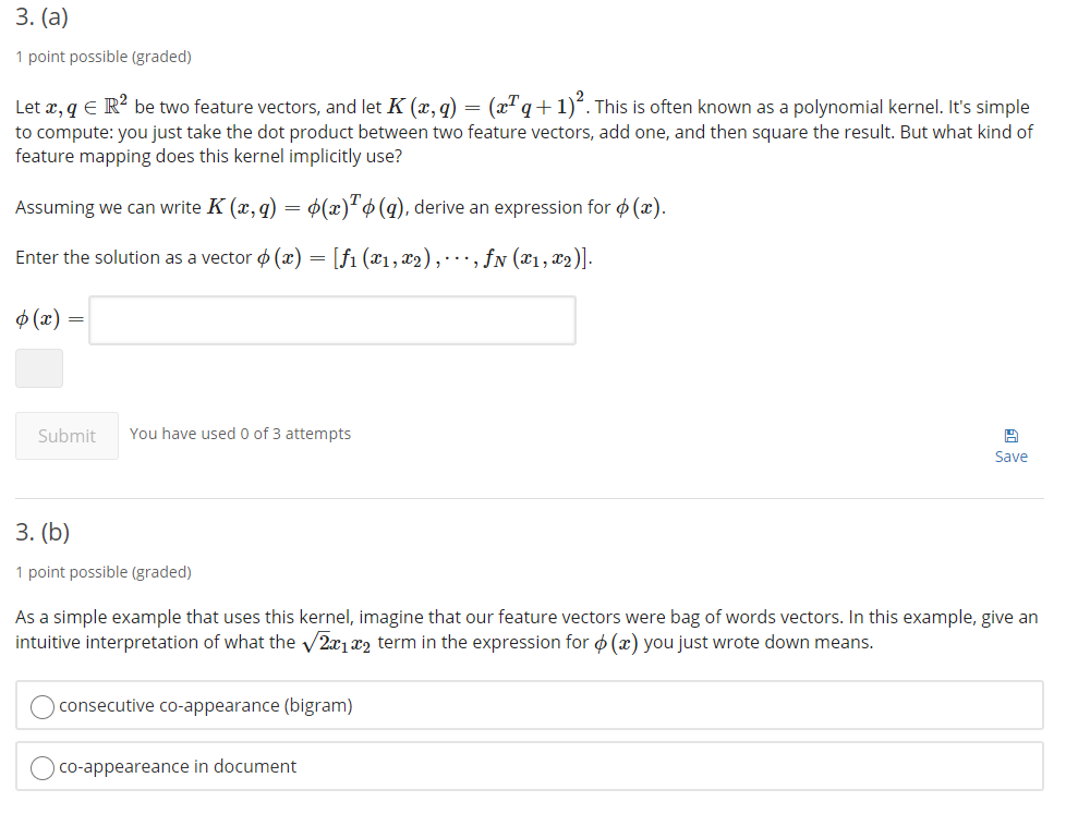 Solved 3 A 1 Point Possible Graded Let X Q E Rº Be Chegg Com