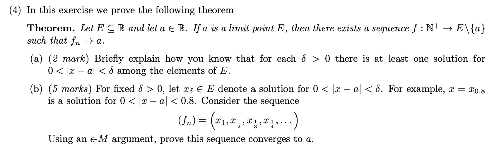 Solved (4) In This Exercise We Prove The Following Theorem | Chegg.com