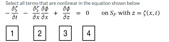 Solved Select all terms that are nonlinear in the equation | Chegg.com